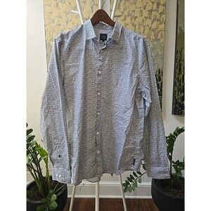 Armani Exchange Men's Sz Large Regular Fit All over Logo  Shirt White Black